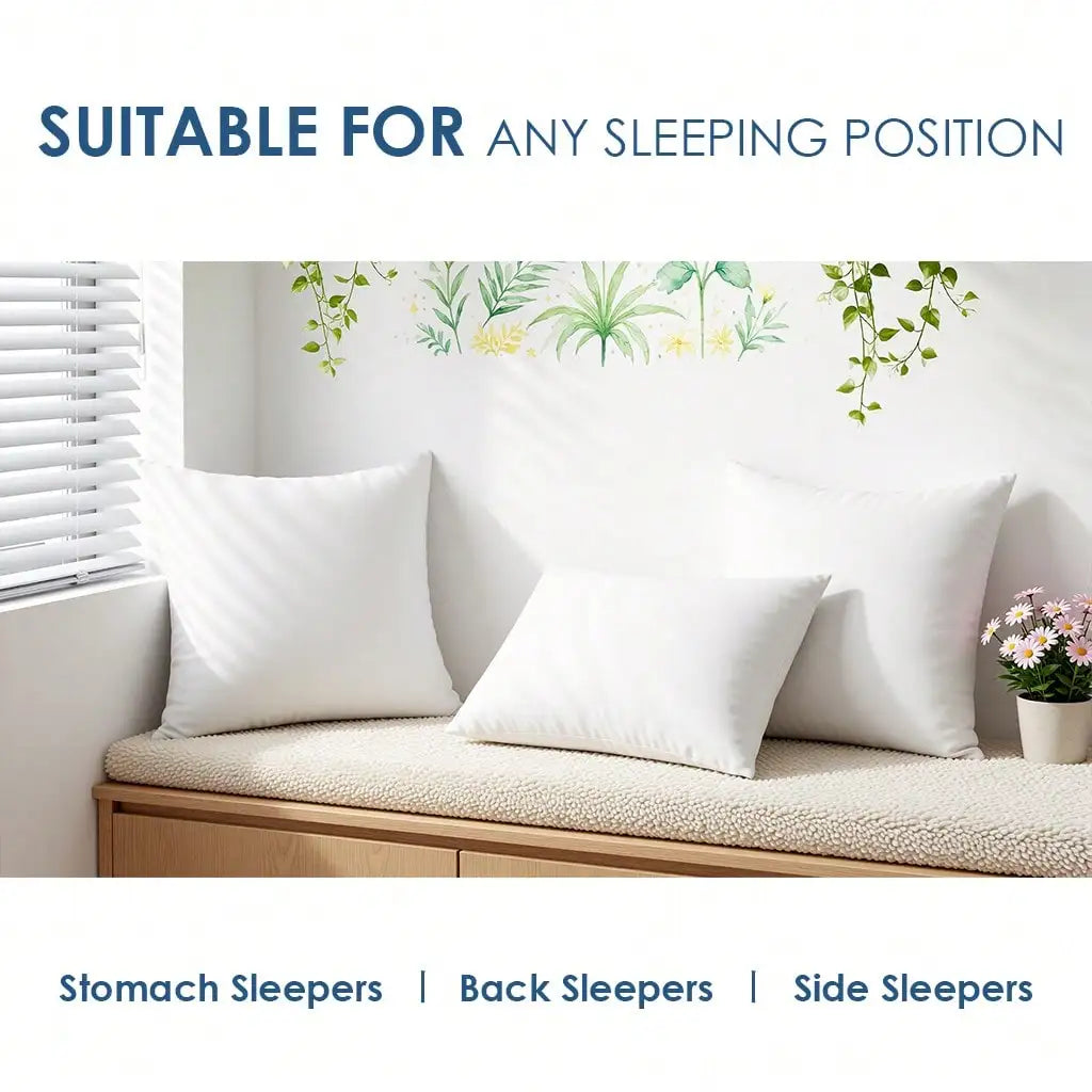 18-Inch 20-Inch 22-Inch Multi-Pack White Pillow Inserts, 2pcs 4pcs 100% Microfiber Filled