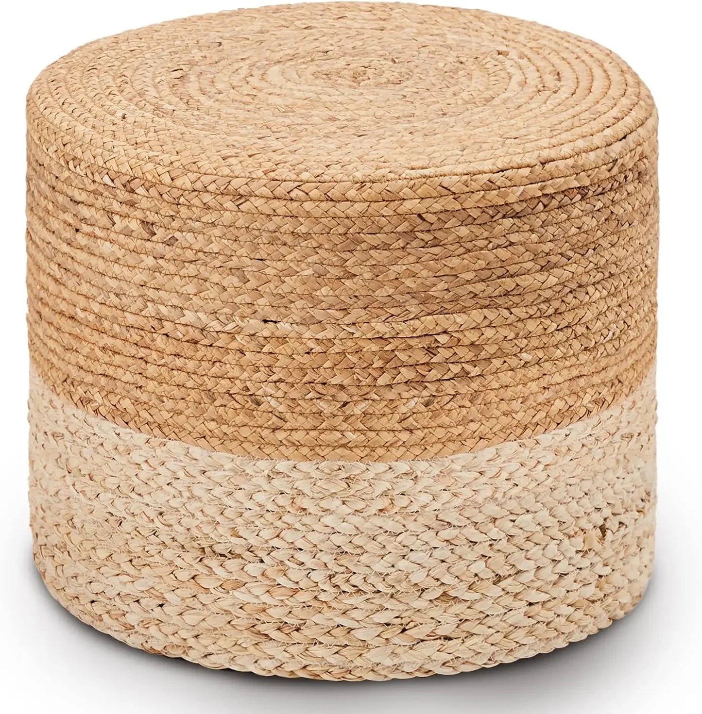Round Pouf Ottoman Natural Seagrass Pouf Footrest