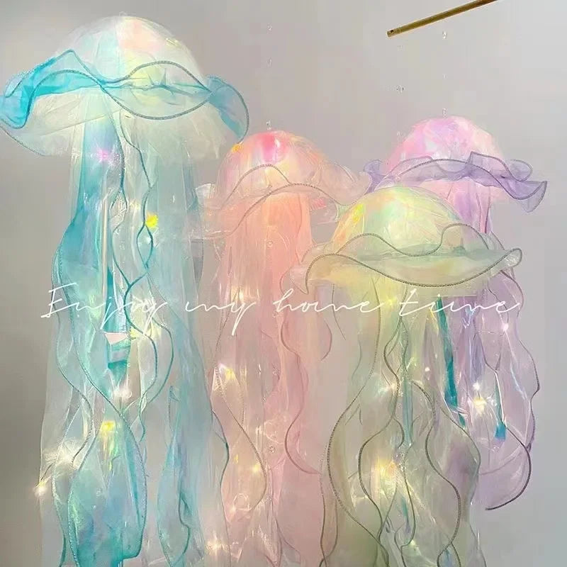 Jellyfish Lamp Hanging Night Light Under Colorful