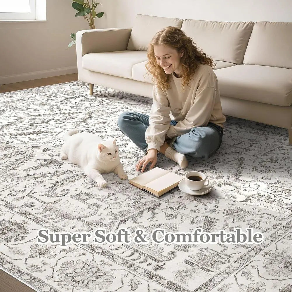 Area Rugs 9x12 for Living Room - Washable Soft  Non-Slip Stain Resistant