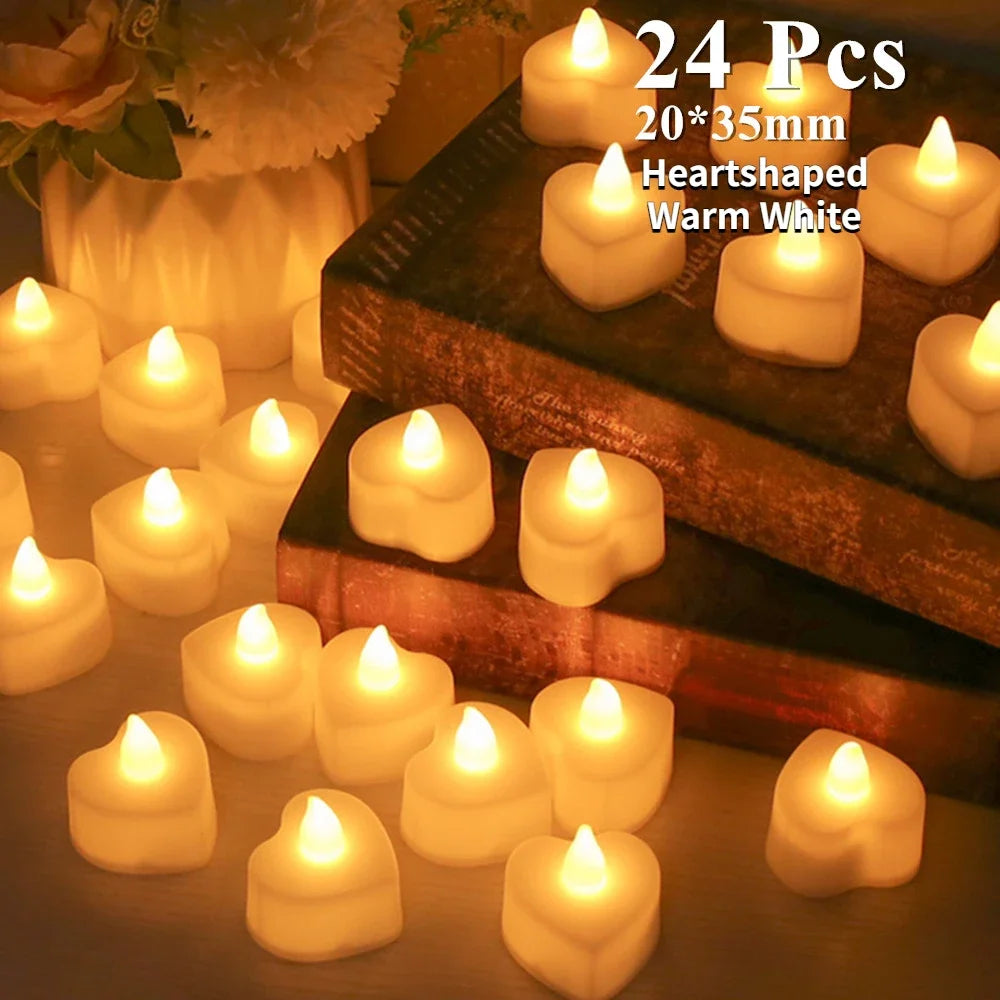 6/24Pcs Flameless LED Candles Tea Light - Battery Powered