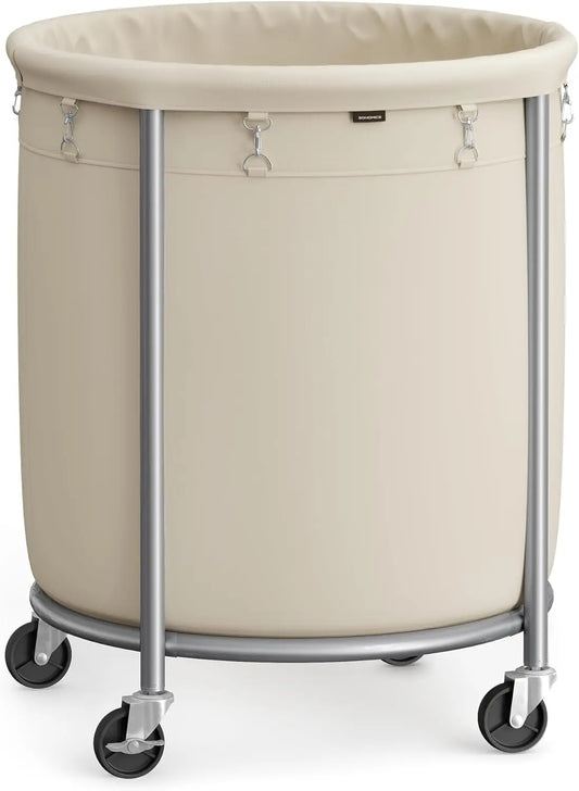 Large Rolling Laundry Basket with Wheels, Heavy-Duty