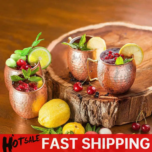 Mug Drum-Type Beer Cup Coffe Water  Stainless Steel Copper Plated