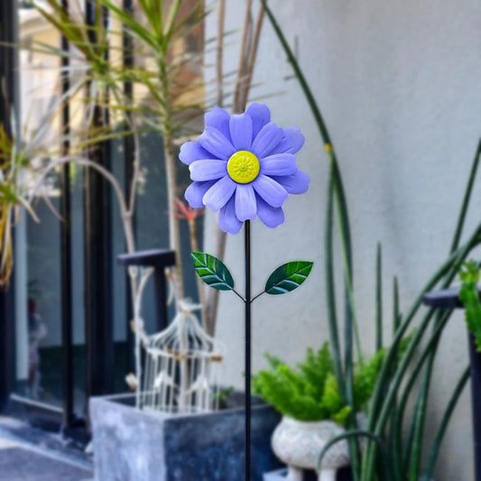 Outdoor Sunflower Wind Spinner Metal Windmill Wind Sculpture