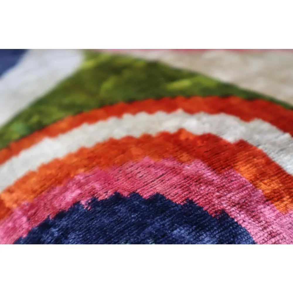 Colorful Silk Velvet Throw Pillow - 16x24 Inches,