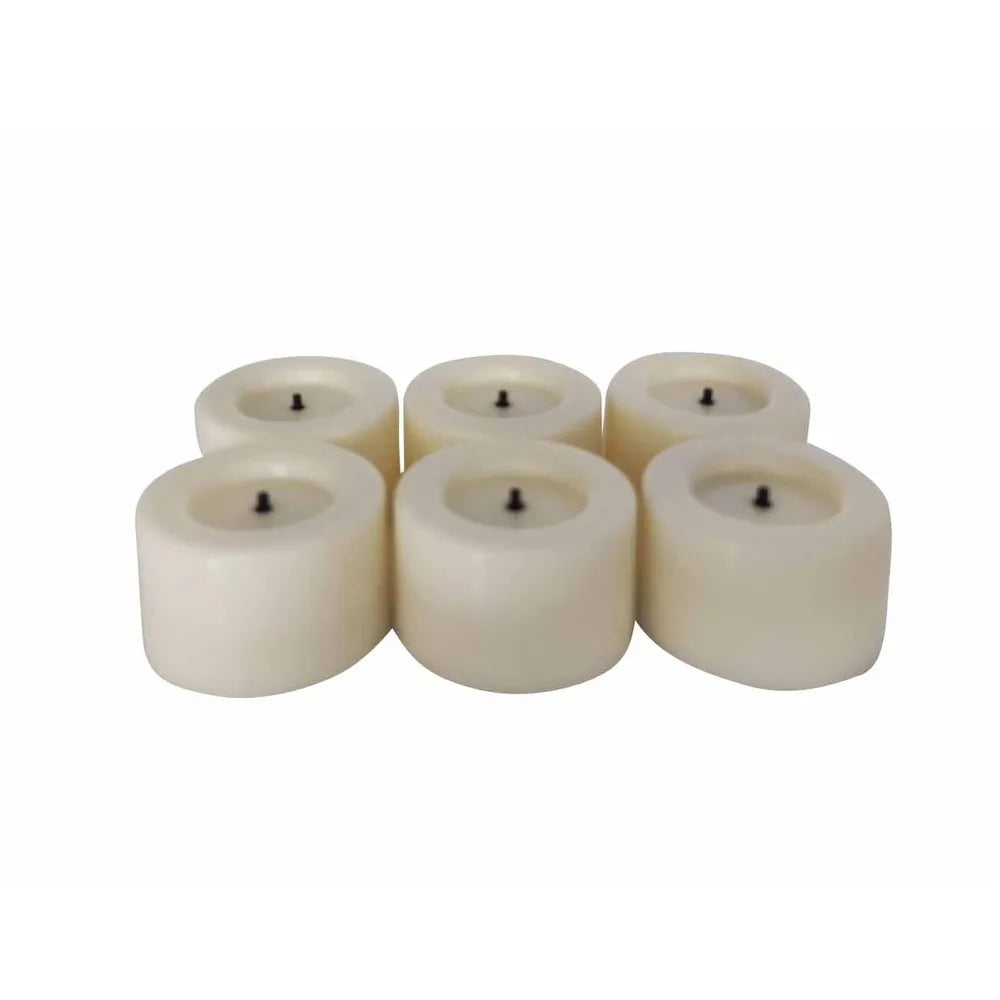 Unscented Flameless Battery Operated LED Tealight Candles Set of 6