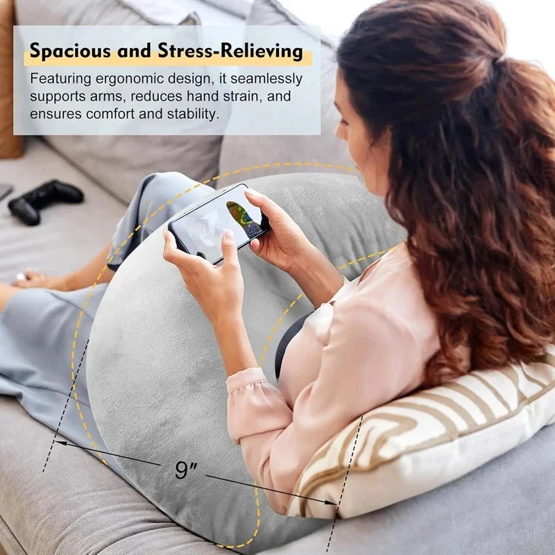 60x58cm Ergonomic Moon Pillow U-Shaped Lap Pillow Reading Gaming