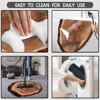 Wood Grain Earth Mat, Quick-Dry Non-Slip – Tree Ring Design