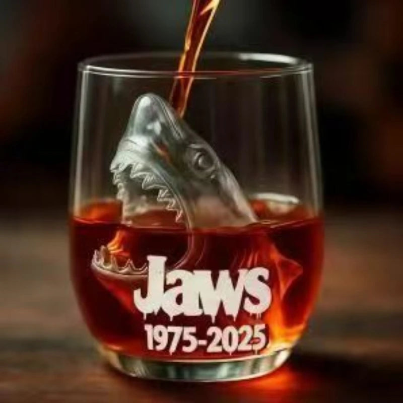 3D Shark Glass Cup Stemless Wine Glass