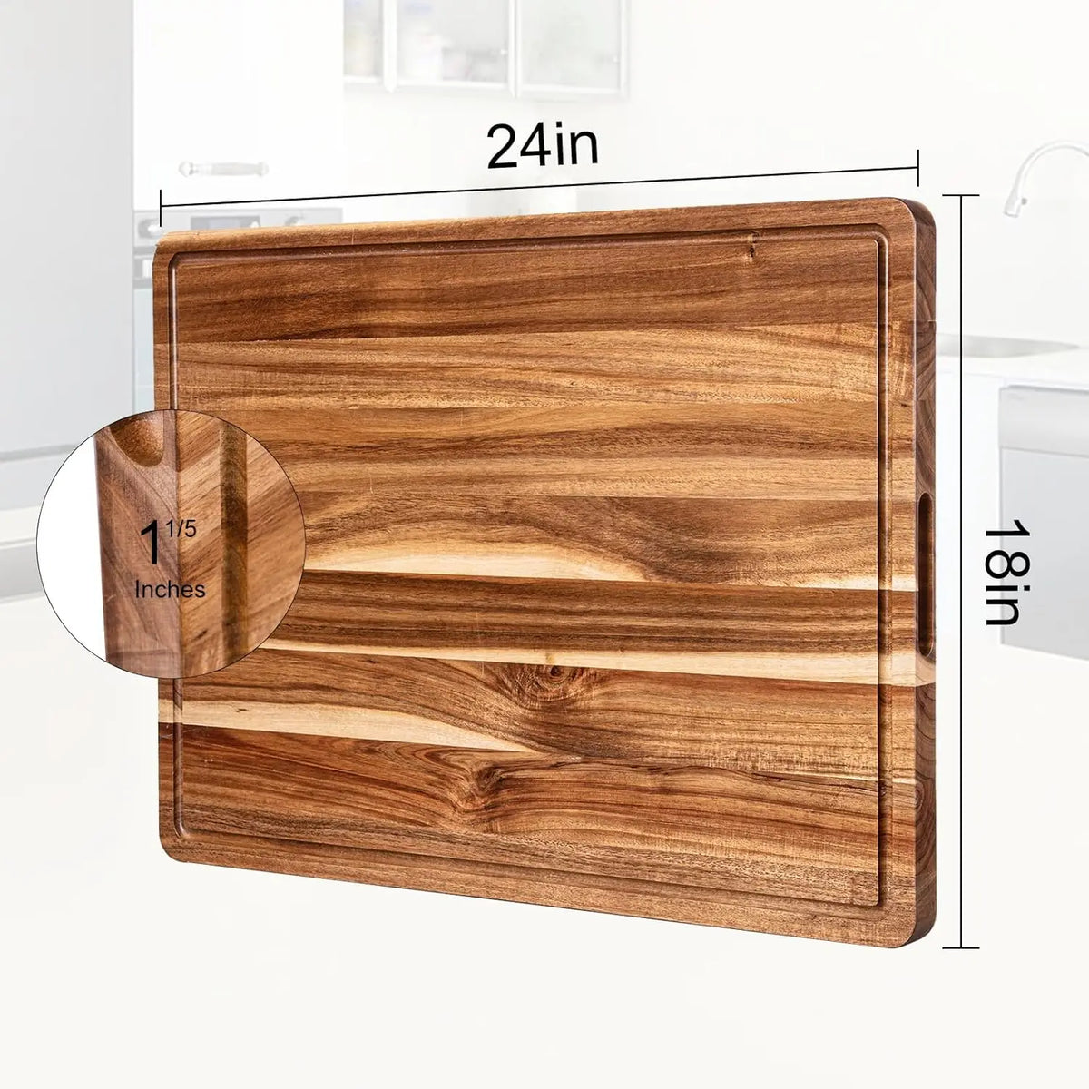 Extra Large Wood Cutting Charcuterie Butcher Block 24 x 18 x1.2 in
