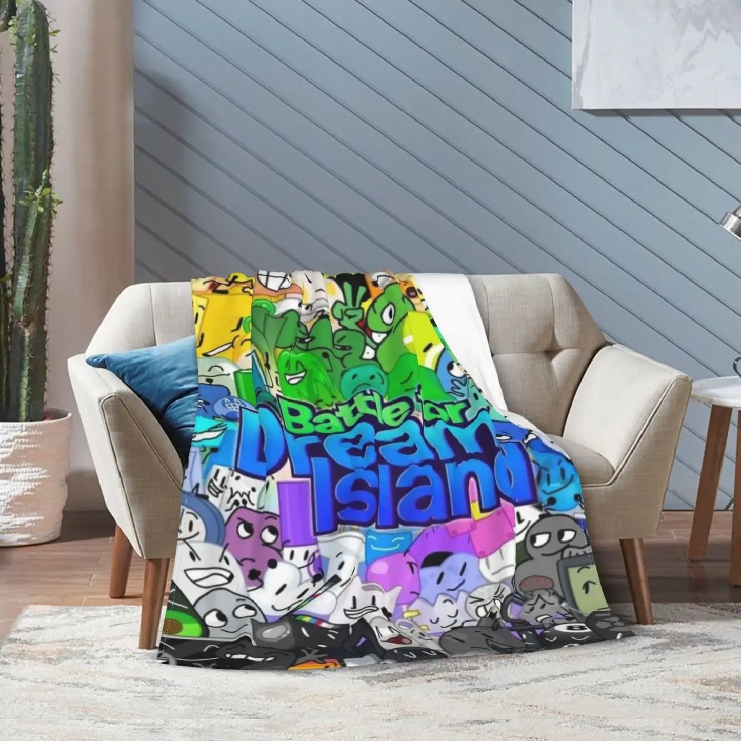 Funny Ultra-Soft Flannel Blanket , Anime Characters Lightweight Throw