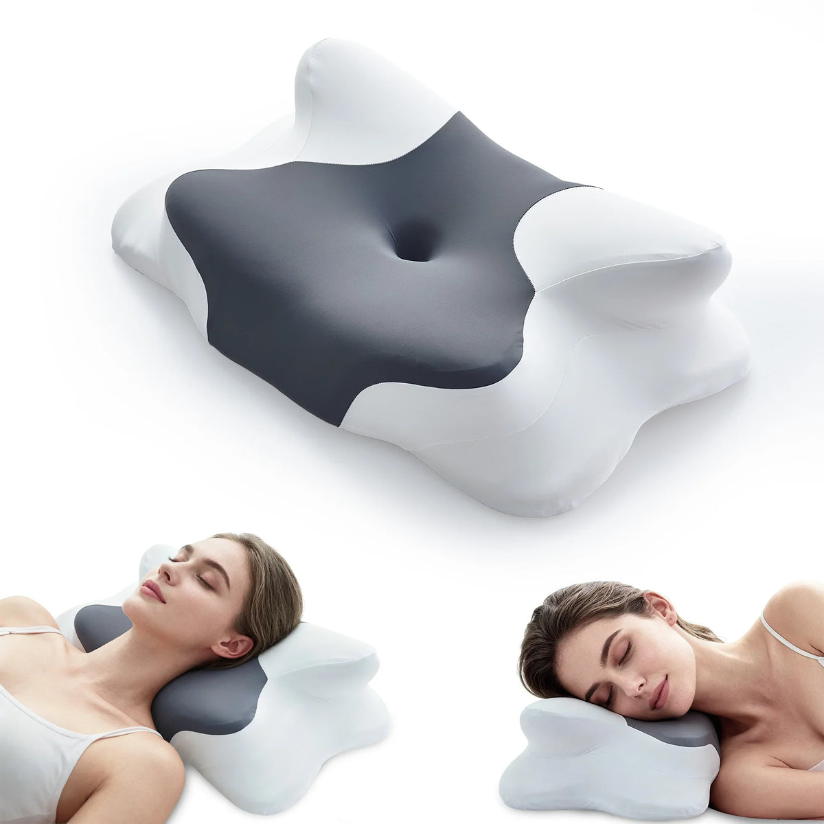 Ergonomic Memory Foam Cervical Pillow for Neck Pain Relief – 4-Zone Support