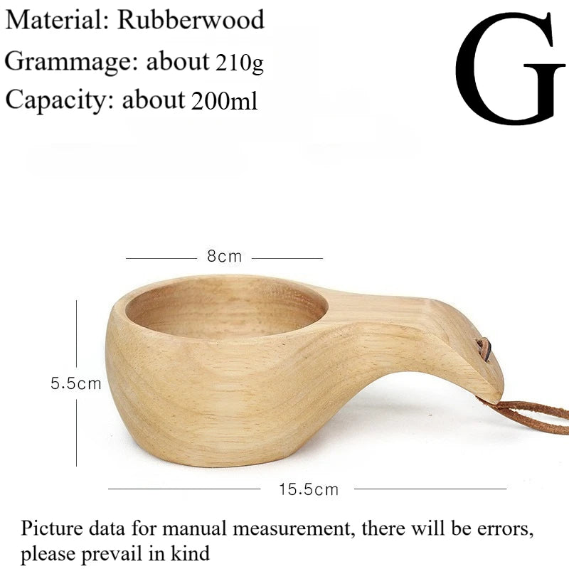 New200ml Outdoor Wood Cup Mug Coffee Milk Acacia-Wood