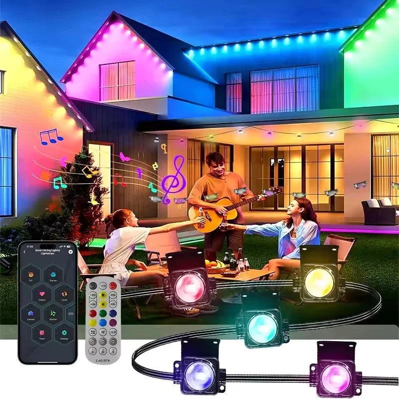 Smart Permanent Outdoor Lights Eaves Lights IP67 Waterproof Light String