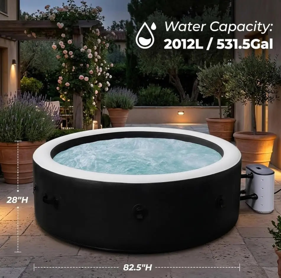 Inflatable Hot Tub Spa with 170 Jets 6 8 Person 82 5x28 Inch