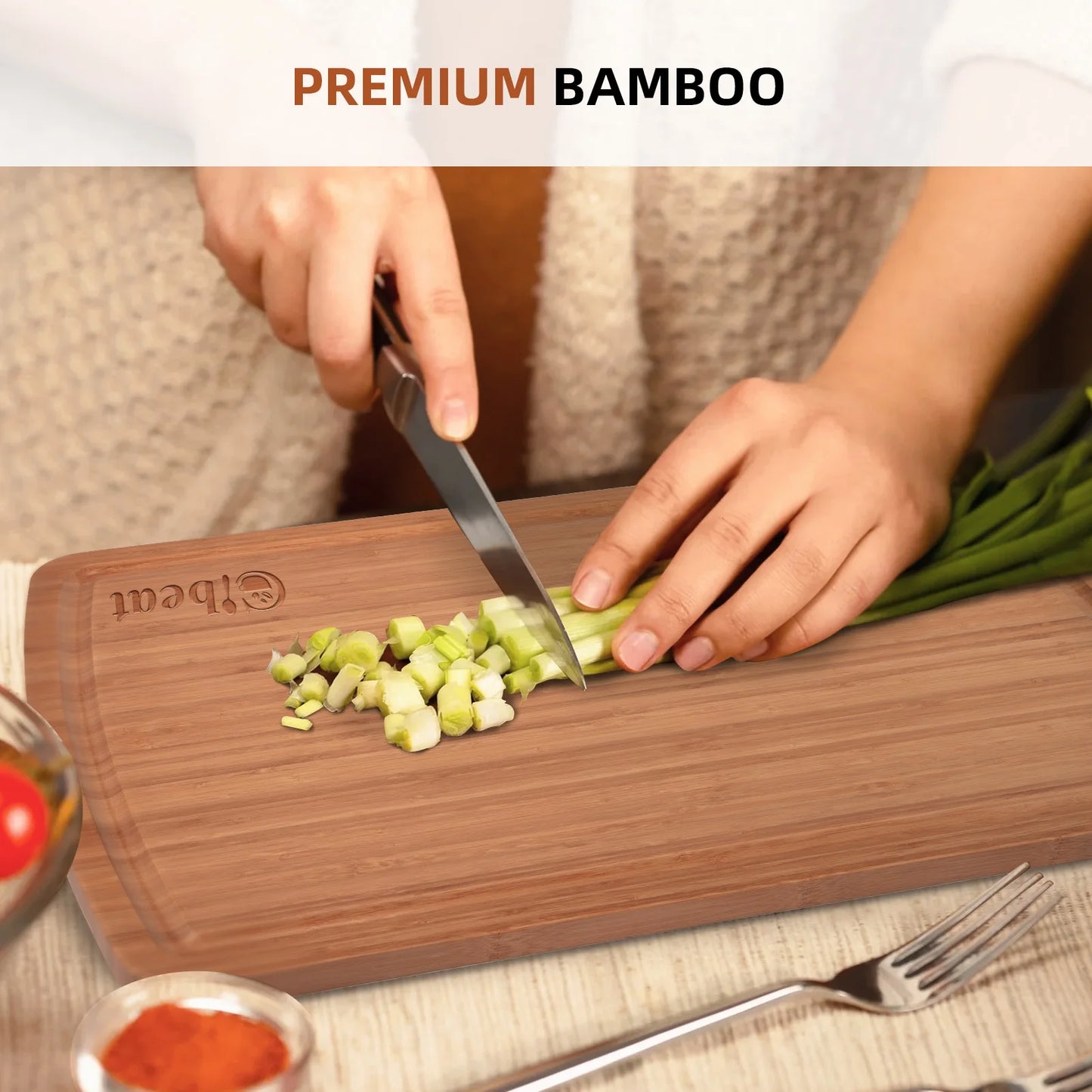 76x51cm Extra Large Cutting Board Bamboo Charcuterie Board