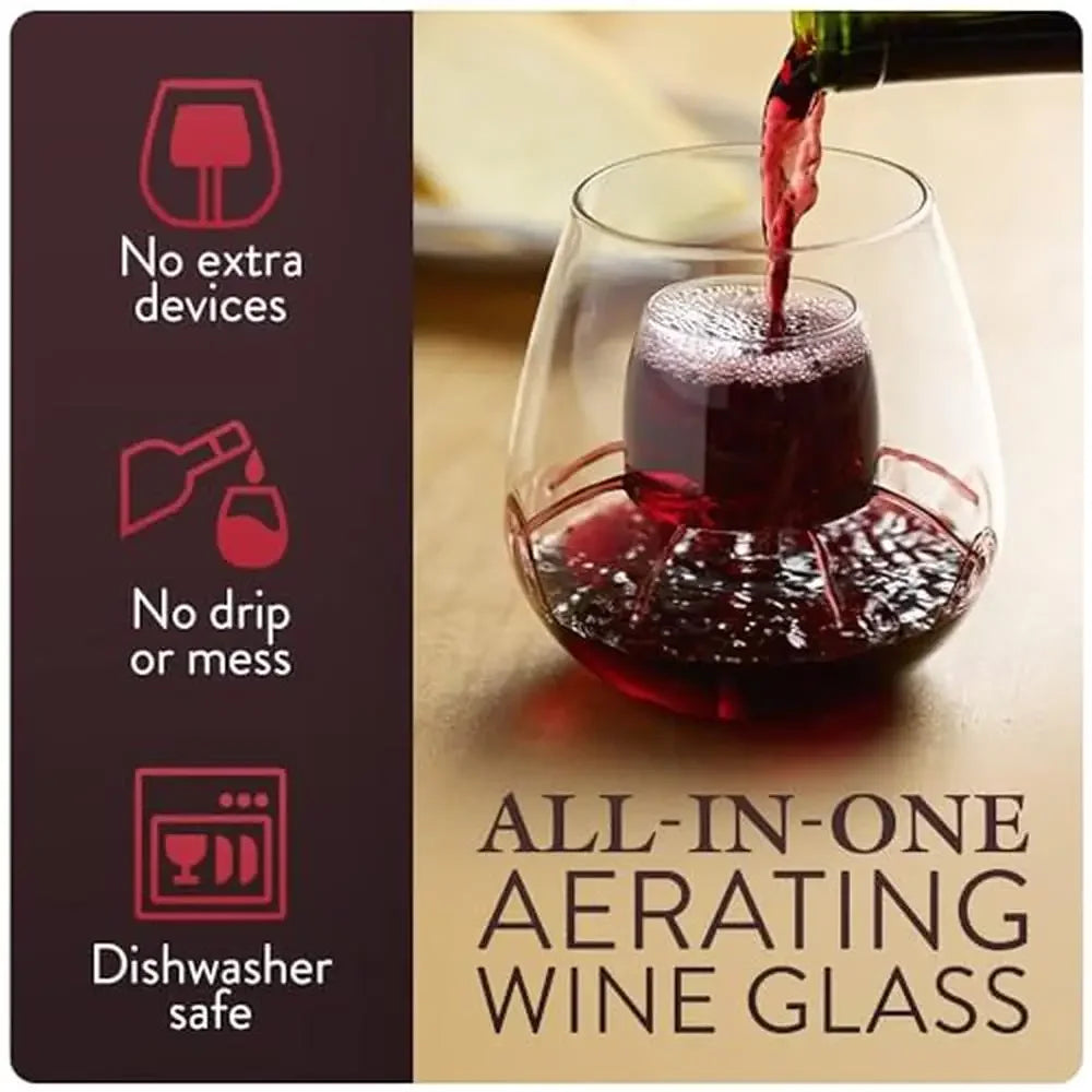 Stemless Aerating Wine Glasses Set of 2