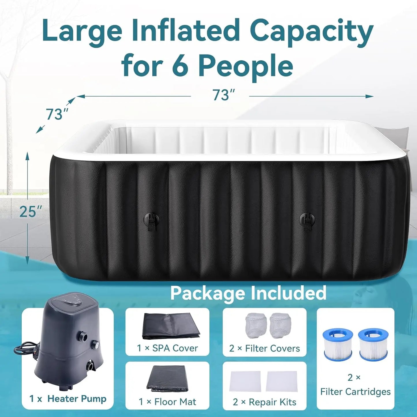 Inflatable Hot Tub 4 6 Person 120 Air Jets