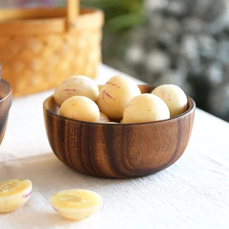 Acacia Wooden Bowl Japanese Style