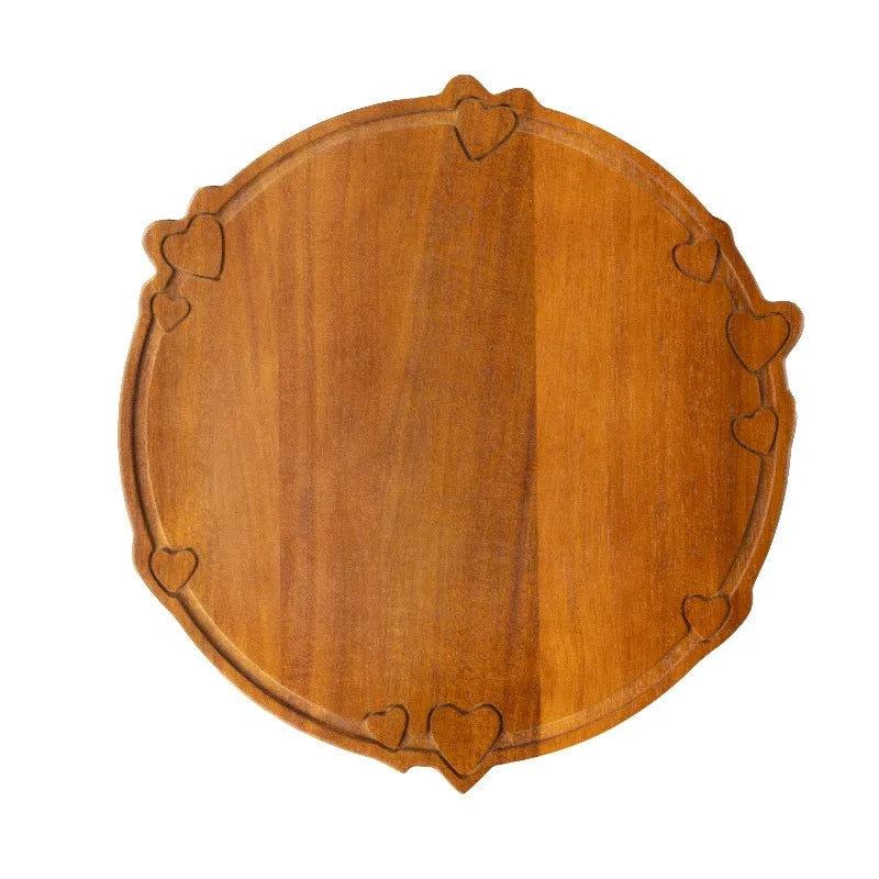 Round Wooden Charcuterie Board, Serving, 13.32 x 13.97 x 0.59 in