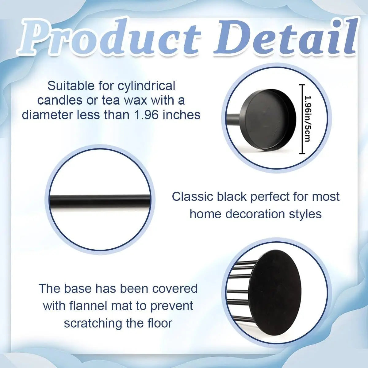2Pcs Black 9 Arm Floor Candle Holder Candelabra