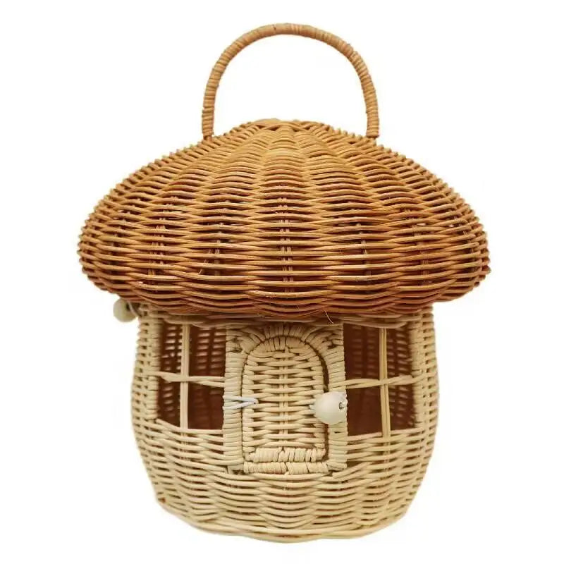 Rattan Woven Mushroom Shaped Basket