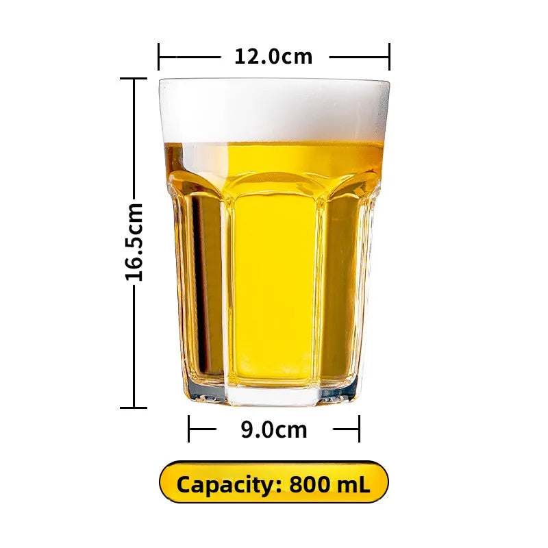 Large Capacity Beer Glass with Handle High End Glass Drinking Cup