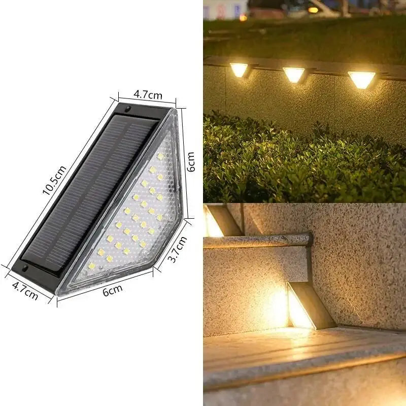 1-4PCS Solar Lights for Outdoors Stair Lamps Warm White LED