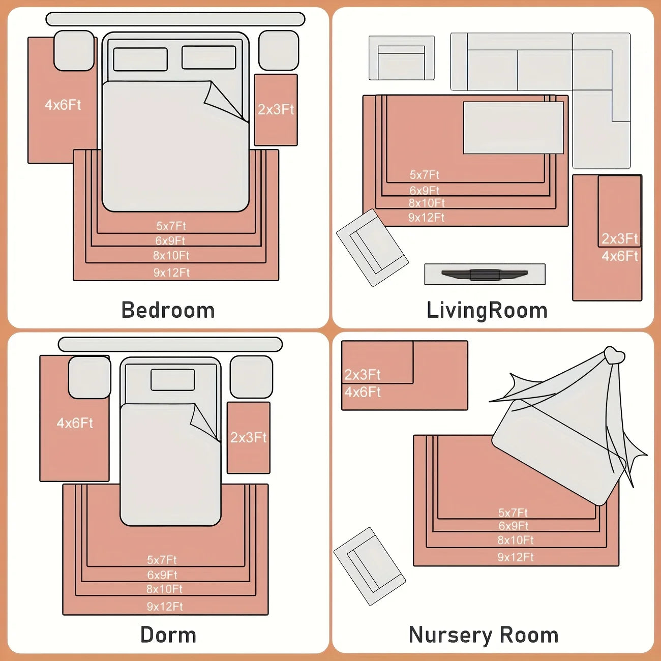 Bean Paste Color Fluffy Plush Non-slip Carpet