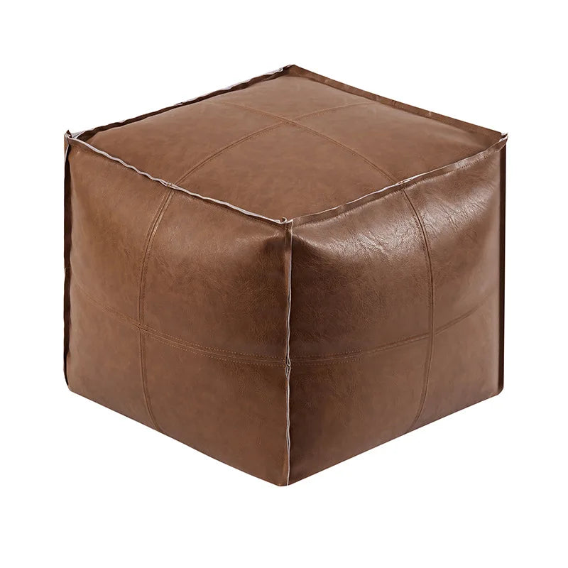 Footrest  Stool Waterproof Leather Ottoman Large Capacity