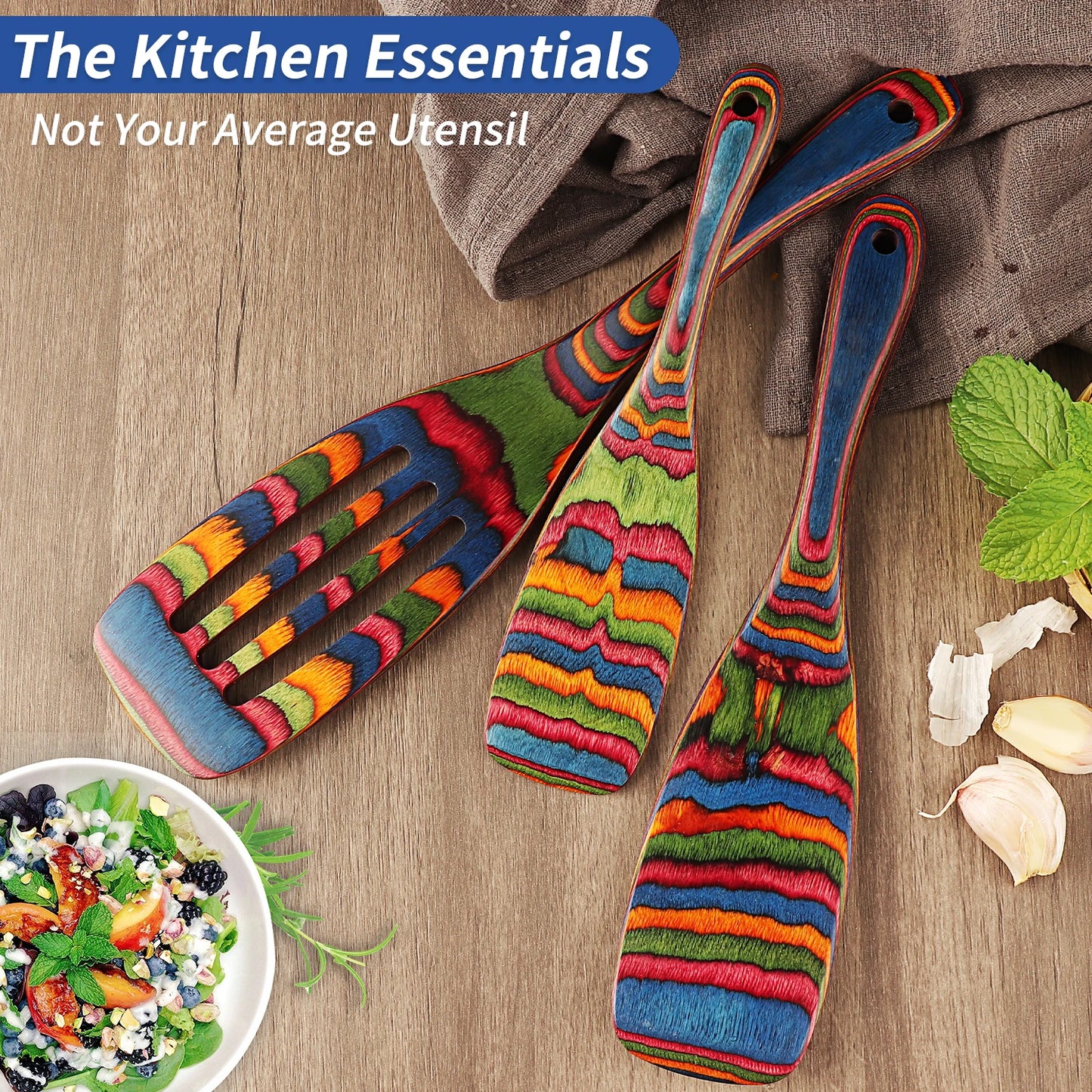 Spurtle Set, Wooden Utensils for Cooking