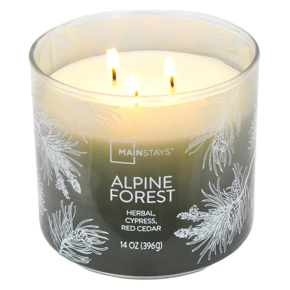 14 oz Ombre Wrapped Scented Candle 3 Wick-Alpine Forest Fragrance