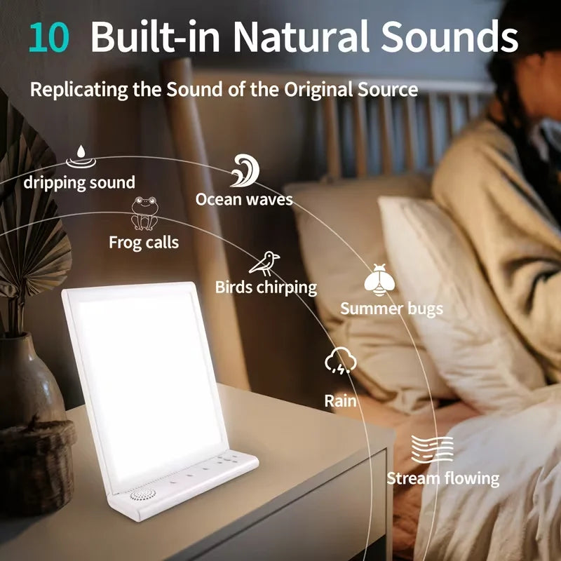 SAD Daylight Lamp -  3 Color Temperatures, 6 Timer & 10 White Noise
