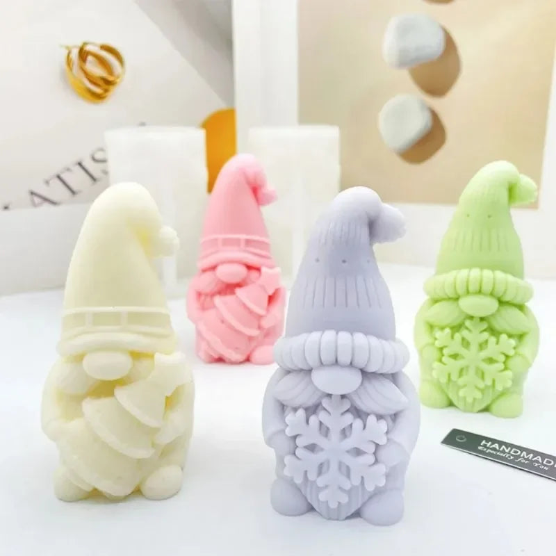 Dwarf Christmas Tree Candle Silicone Mold 3D Santa