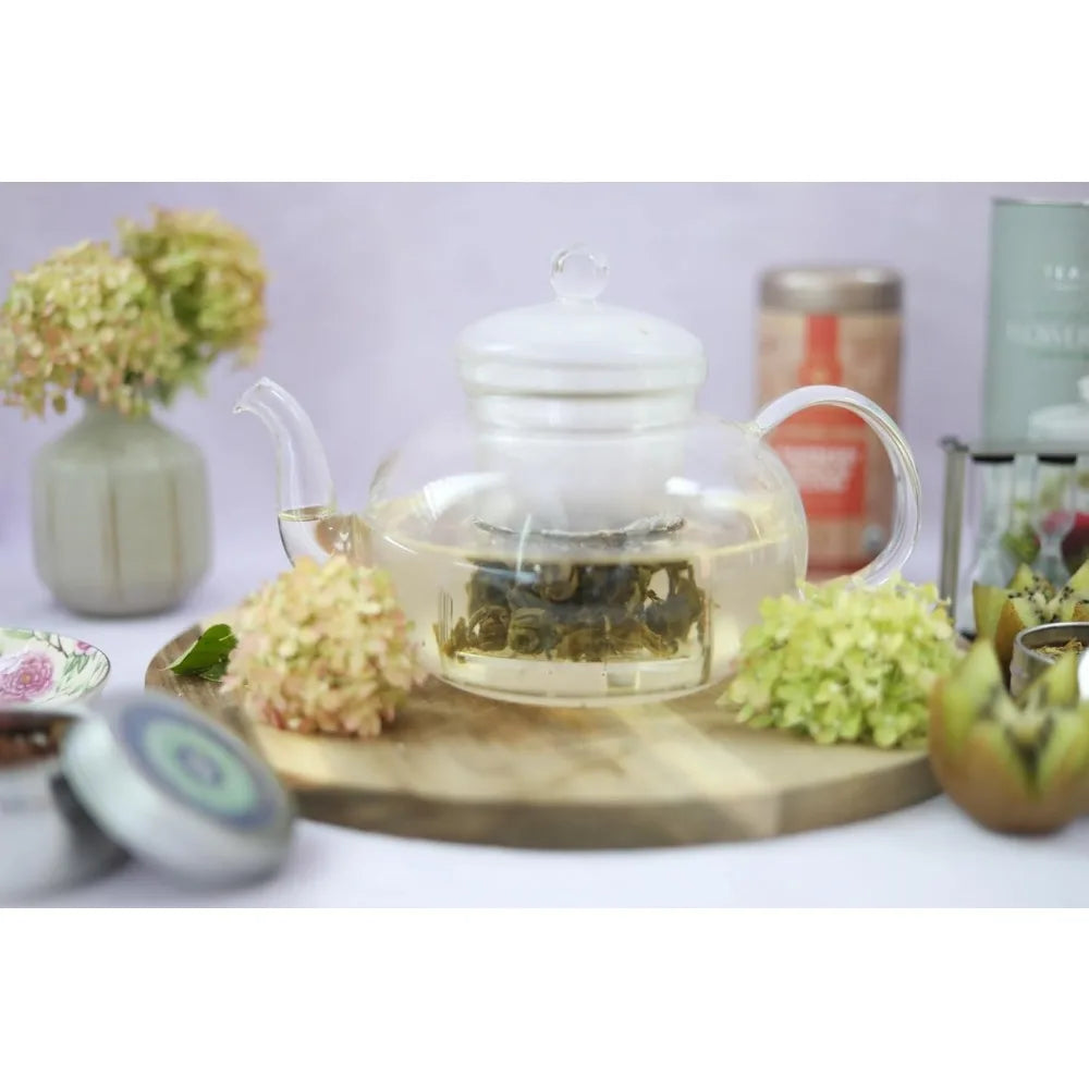 Pyrex teapot set, infuser 32 oz /946ml) four teacups