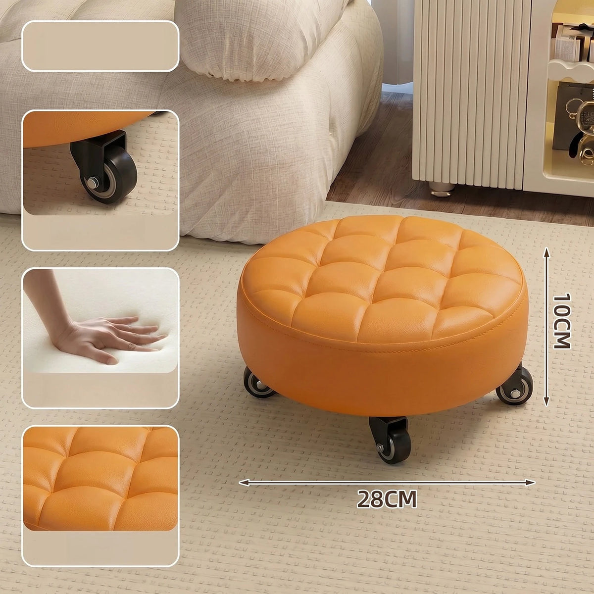 Household Wheeled Low Stools Chairs Wheeled Seam