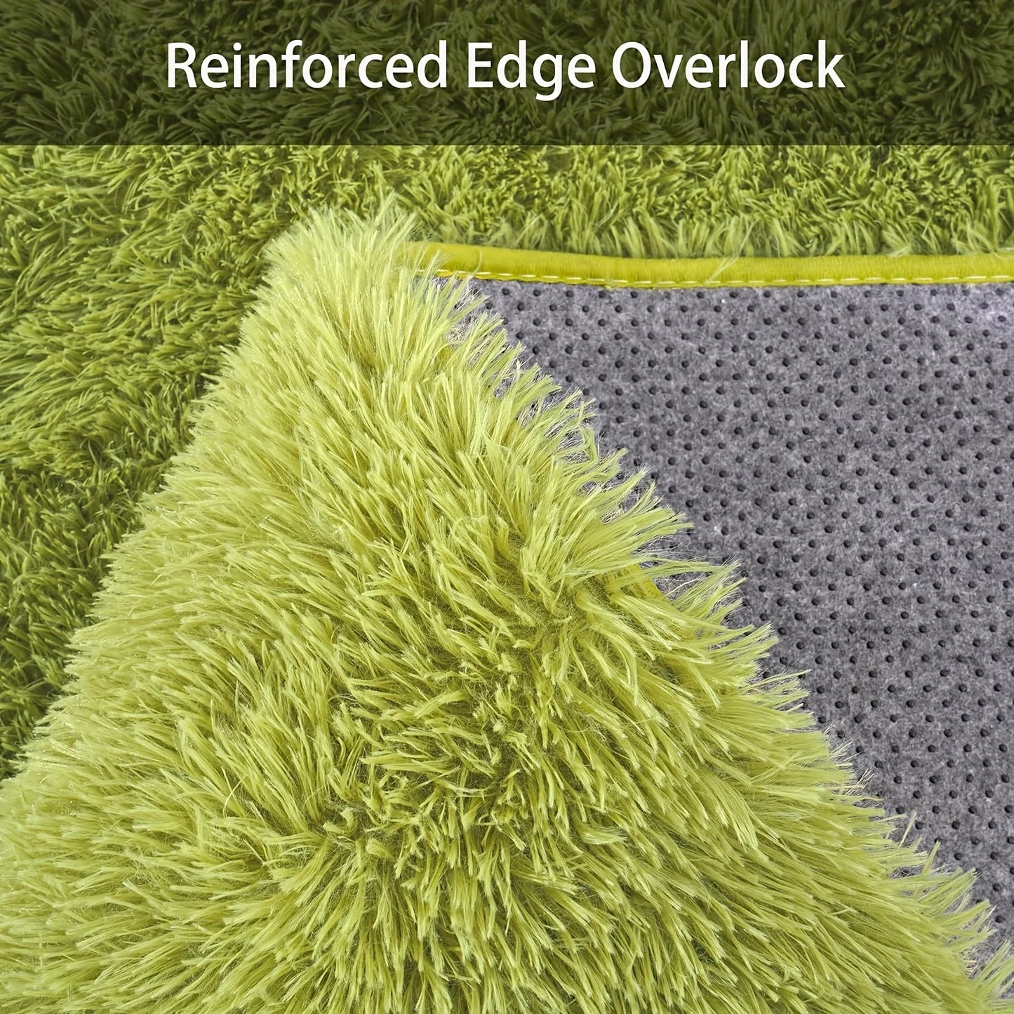 Room Decor Rug,Grass Green Soft Shaggy Non-Slip Rugs 4 Rug Stickers,