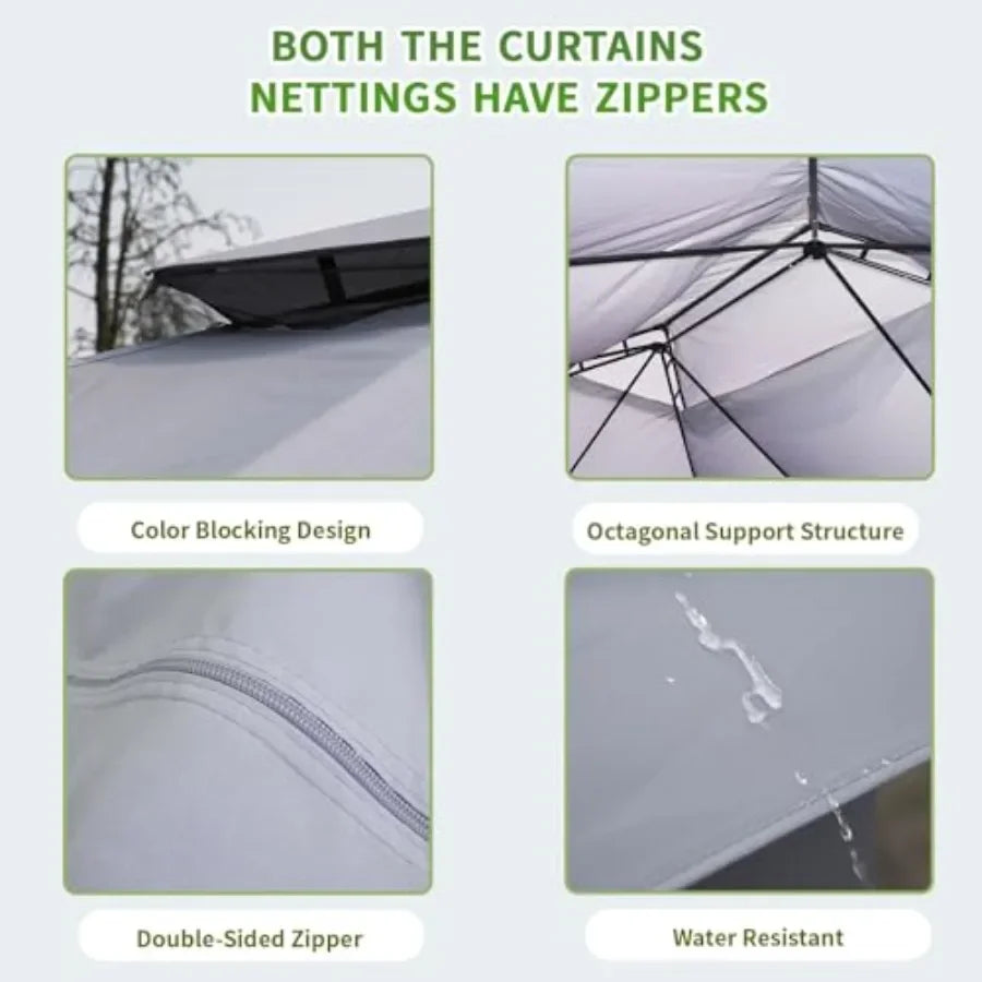 Outdoor Gazebo for Patio 10'x13' - Heavy DutyDouble Roofs