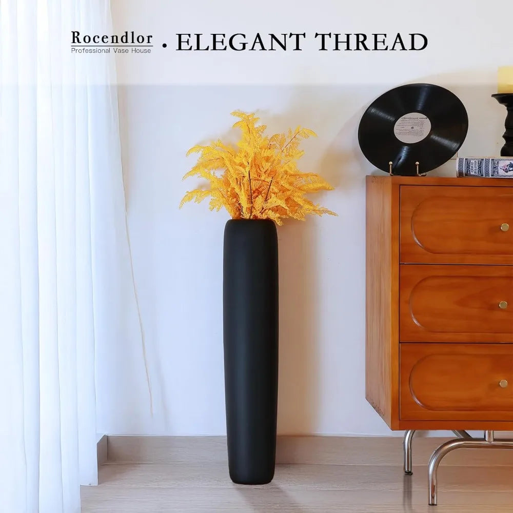 Elegant Tall Black Vase