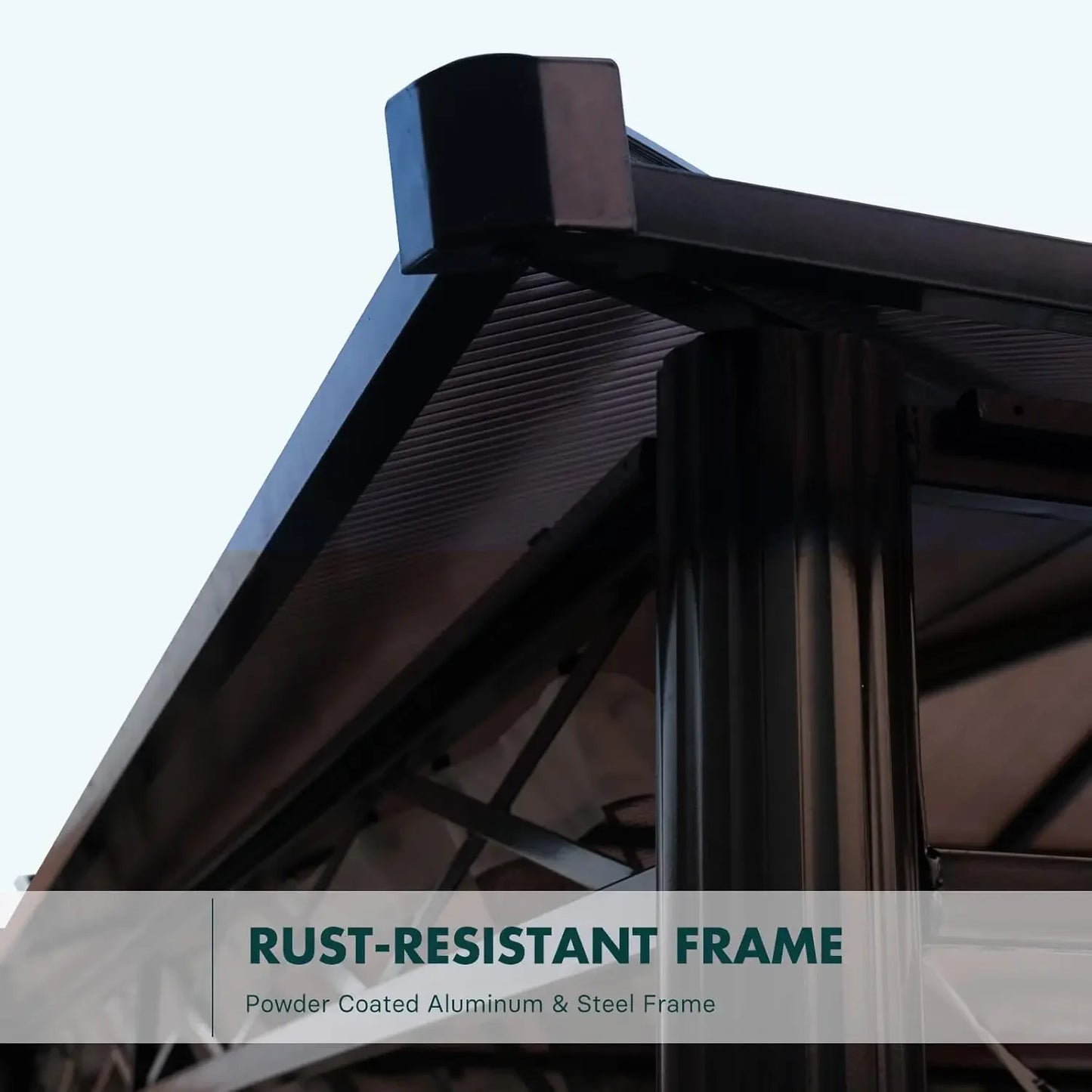 10x12 Gazebo, Hardtop Gazebo, UV 50+ Netting and Curtains