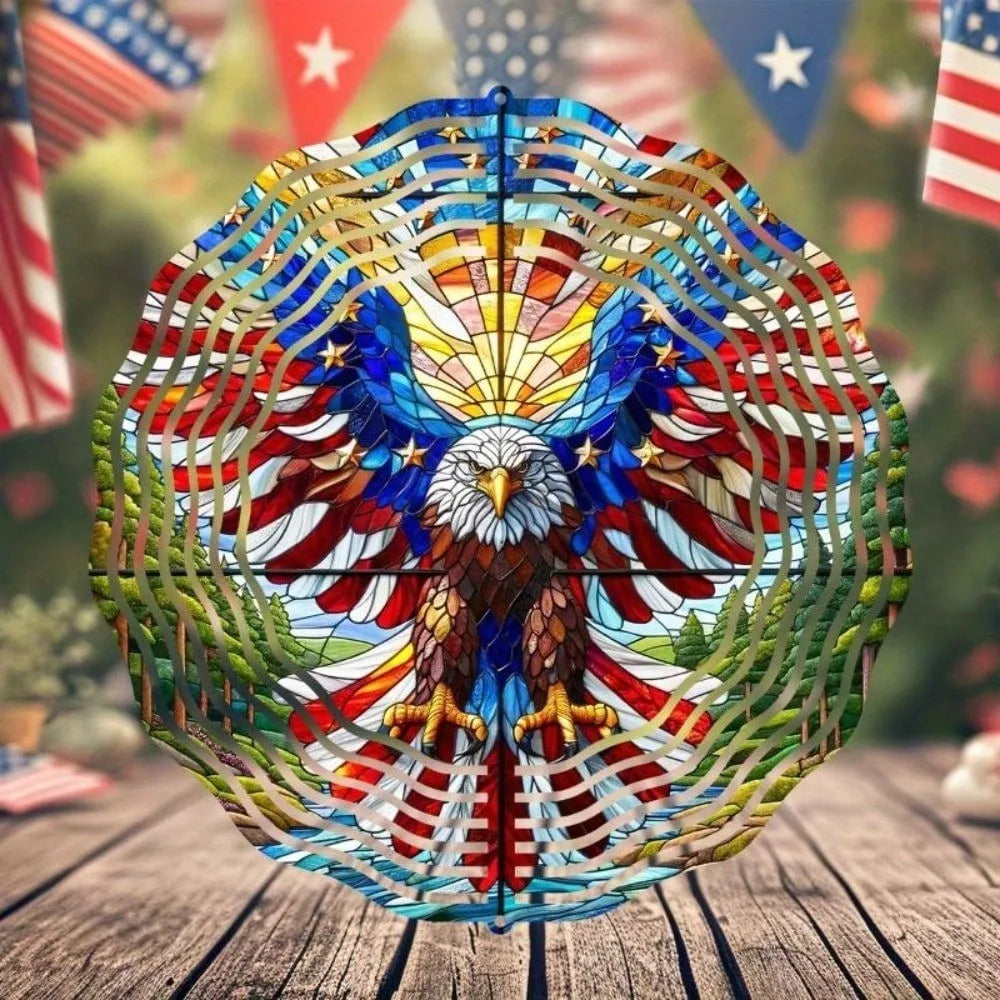 1PC Mandala Wind Chime&Patriotic Eagle Wind Spinner