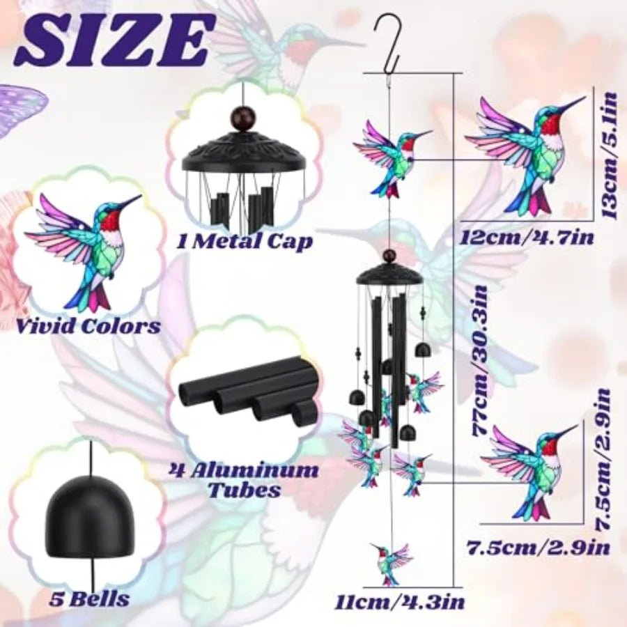 Hummingbird Wind Chimes Metal Wind Chimes Outdoor