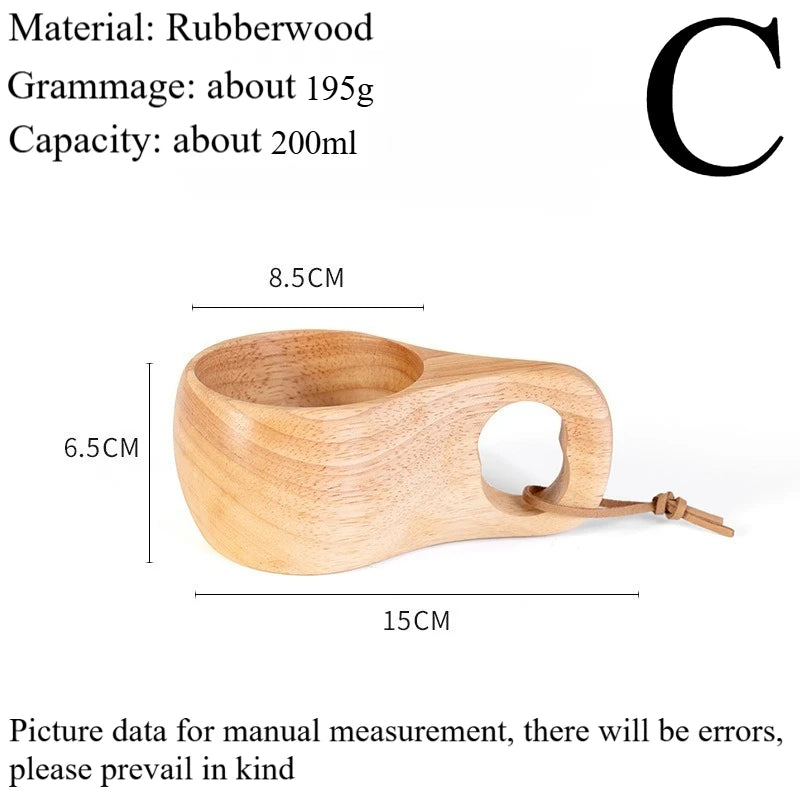 New200ml Outdoor Wood Cup Mug Coffee Milk Acacia-Wood