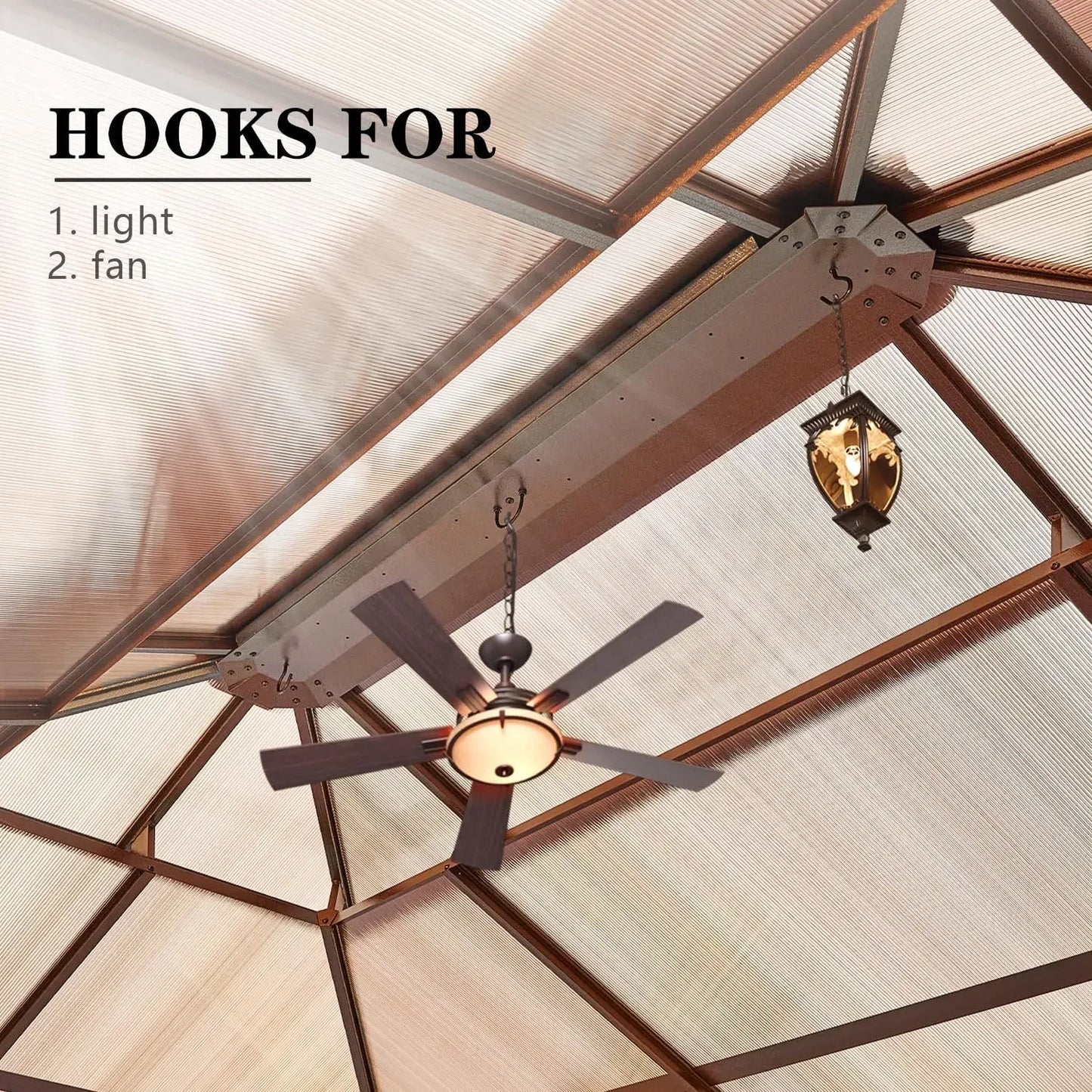 10'x13' Hardtop Gazebo, Outdoor Polycarbonate Double Roof Canopy