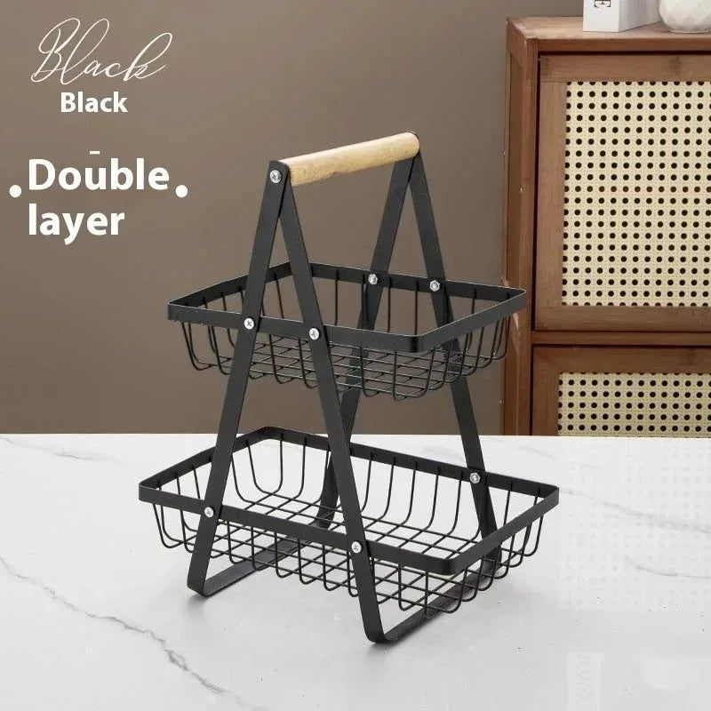 Kitchen vegetable rack countertop hand basket multi-layer