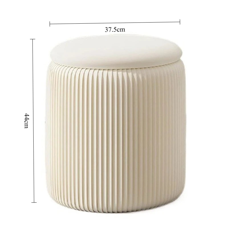 Round Ottoman  Pouf with Storage Space