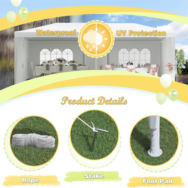 10x10 10x20 10x30ft Party Tent Gazebo Removable Sidewalls | Waterproof