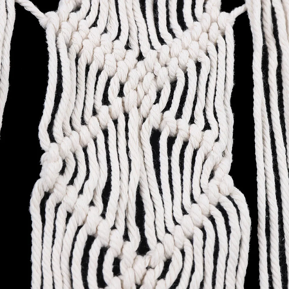 35.43"x70.87" Beige Large Macrame Wall Hanging Hand Woven