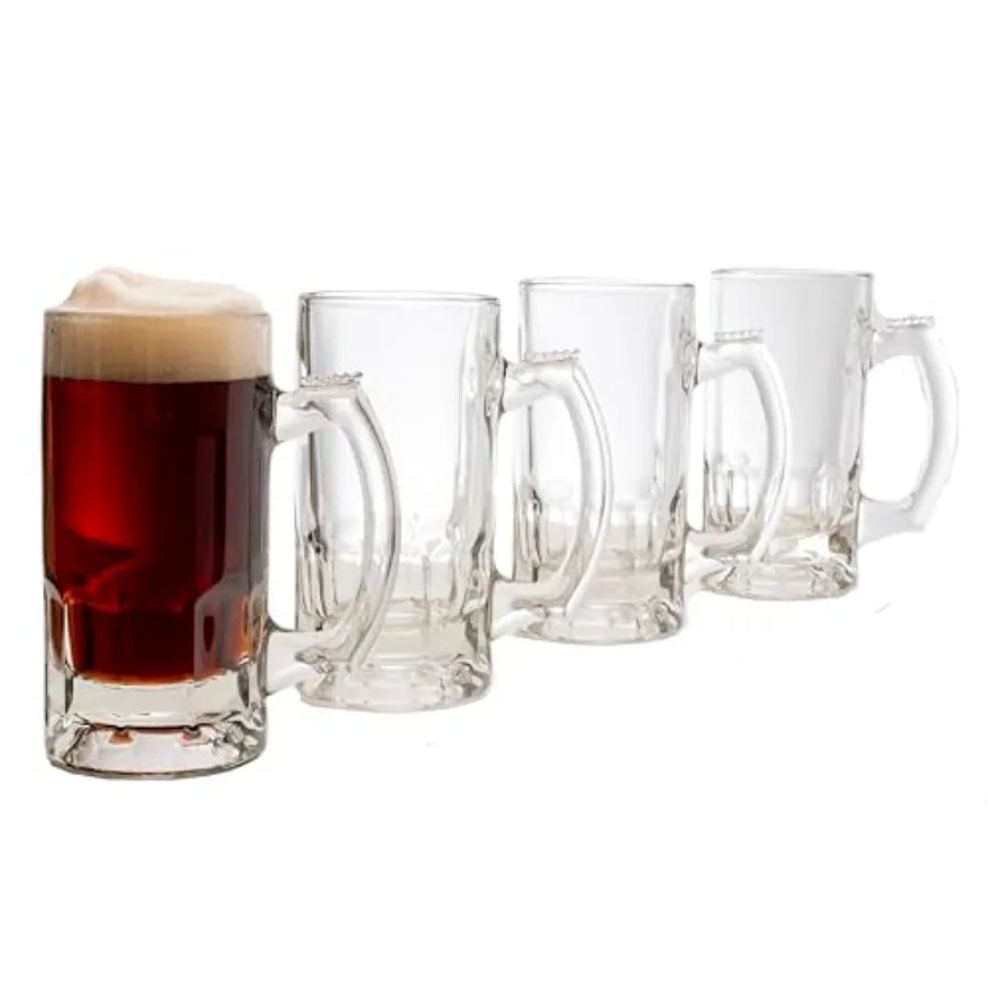 Glass Beer Mug Set, Beer Glasses Set Of 4
