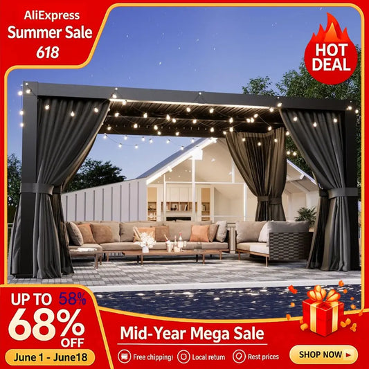 10x12 AllAluminum Outdoor Gazebo with Adjustable Roofs